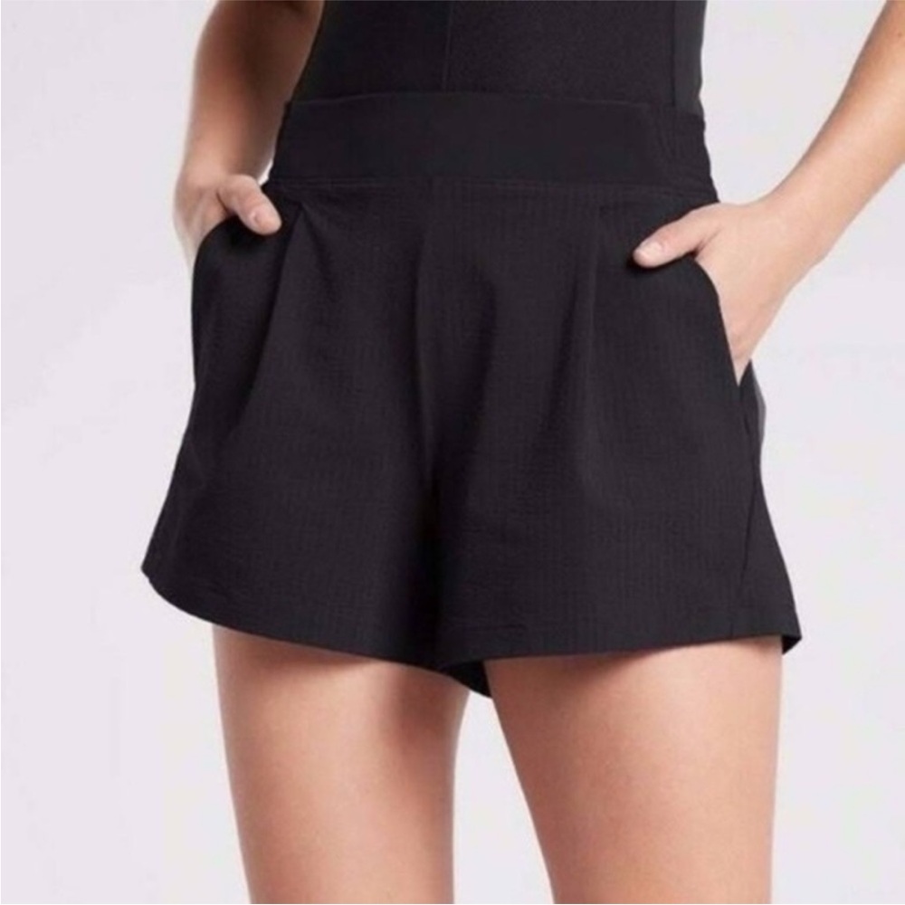 Athleta Black High-Waist Relaxed Fit Shorts with Pockets